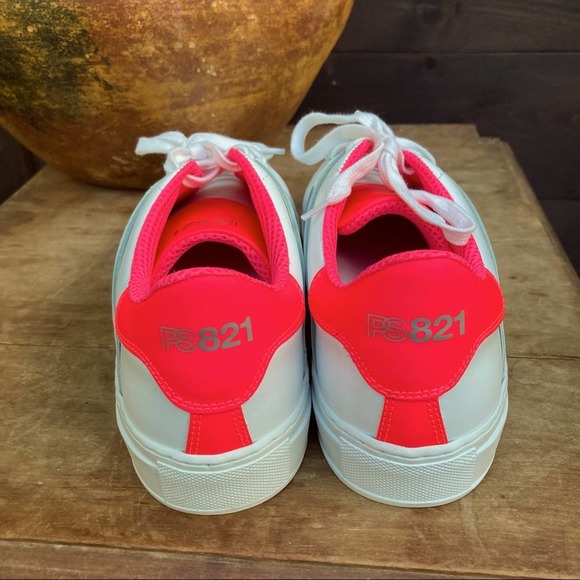 NEW PS821 Mens Pink Neon Leather Alpha Italy Sneaker size US 7  /40 - Picture 5 of 8